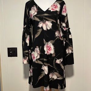 Black with floral print WHBM size 8 dress